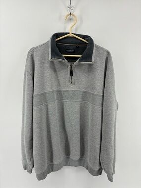 Vintage Westbury Men's Quarter-Zip Pullover Sweater - Gray